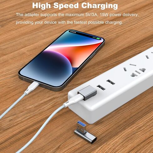 AreMe 90 Degree USB to USB C Adapter 4 Pack, Up and Down Angle, Left and Right Angle Type C Female to A Male Converter Extender for PC, Laptop, USB A Charger, Power Bank and More (Black) in Saudi Arabia