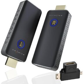 Wireless HDMI Transmitter and Receiver,Plug and Play,2.4G/5G Wireless HDMI Extender Kit,Full 1080P HDMI Sender Receiver,Wireless Display Adapter Streaming Device for TV/Laptop/PC/Projector