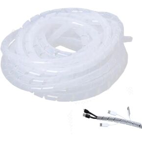 Spiral Cable Wrap - White Cord Covers Bundle Sleeve Hose for PC TV Computer Electrical Wire Organizer, Cord Cover and Detangler (White 8mm-10cm)