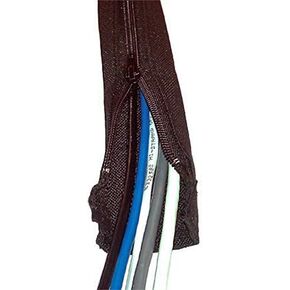 Electriduct 1/2" Zipper Sleeve Braided Wrap Flexible Cable Management Wire Cover Cord Organizer - 3 Feet - Black