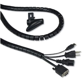 Innovera IVR39660 0.75 in. x 77.5 in. Cable Management Coiled Tube - Black