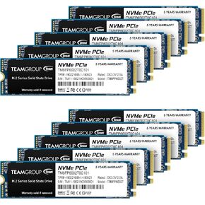 TEAMGROUP MP33 256GB 10 Pack SLC Cache 3D NAND TLC NVMe 1.3 PCIe Gen3x4 M.2 2280 Internal Solid State Drive SSD Read/Write Speed up to 1600/1000 MB/s Compatible with Laptop & Desktop TM8FP6256G0C1P2