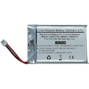 3.7V 1000mAh Replacement 1UPF383450-TBF Battery for Toshib a Gigabeat MES30V, Gigabeat MES30VW, Gigabeat MES60V, Gigabeat MES60VK, F10, F20, F40, F60, S30, S60, X20