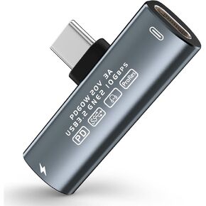 USB C Splitter, Dual USB C Headphone/Data and Charger Adapter, 3 in 1 USB C Audio Dongle USB C Data Adapter with PD 60W Charging Compatible with iPhone 15/15Pro, Galaxy S24/S23/S22, Pixel 8/7