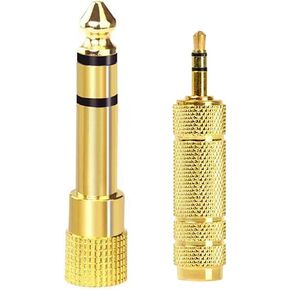 2 Pack Audio Adapter 1/4'' M to 1/8'' F Stereo Audio Jack Adapter，6.35mm to 3.5mm Stereo Headphone adapters for Speaker Headphone Aux Cable Guitar Amplifier Piano Amp AV Receiver (1/4 to 1/8)