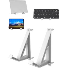 Keyboard Storage Wall Mount Fit for Tablet/Laptop Wall Display Compatible with Wall Hangers for Pictures/Paintings/Frames/Books Fixed by Adhesive or Screw (White)