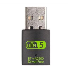 USB WiFi Adapter，600Mbps USB WIFI Bluetooth adapter，Dual Band 5G/2.4G Wireless Network Adapter for Desktop Laptop PC，Supports Windows 7/8/8.1/10/XP。