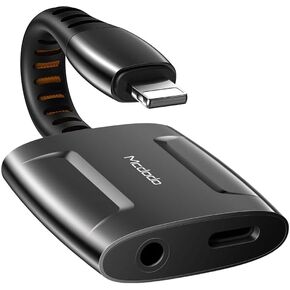 mcdodo 2 in 1 Aux iPhone Headphone Adapter & Charger Dongle,Lightning to 3.5mm Audio Cable+Audio Charger Splitter Compatible with Phone 14,13,12,11,iPad,iPod