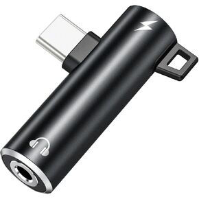 Coolen USB C Adapter USB C to 3.5mm Audio Adapter Aux to USB C Headphone Splitter Jack to USB C Adapter and Charging 2 in 1 Compatible with iPhone 15 Pro Max,Galaxy S24 S23 Ultra S22 S21 Black in Kuwait