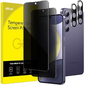 JETech Privacy Screen Protector for Samsung Galaxy S24+ / S24 Plus 5G 6.7-Inch with Camera Lens Protector, Anti-Spy Tempered Glass Film, Fingerprint ID Compatible, 2-Pack Each