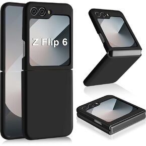 Z Flip 6 Liquid Silicone Case for Samsung Galaxy Z Flip6 5G, Slim Case for Women, Soft Gel Rubber Ultra Thin Cases Silky Touch Anti-Scratch Shockproof Protective Cover for Samsung Z Flip 6 5G (Black)