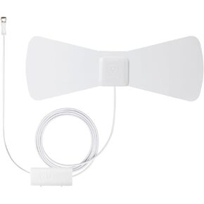 ANTOP Digital Indoor TV Antenna with Smartpass Amplified-30/45 Mile Range and Multi Directional HDTV Antenna 10ft Coaxial Cable AT-105B Black/White