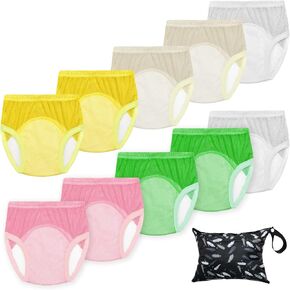 EZ Moms 10 Packs Potty Training Underwear for Girls Breathable Toddler Training Underwear 4t Absorbent Toilet Training Pants Girls Training Underwear 3t Reusable Training Pants 3t-4t