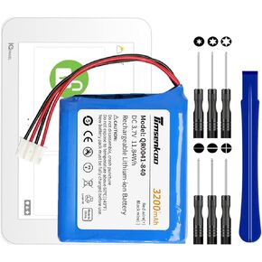 Upgraded 3200mAh QR0041-840 Replacement Battery for Qolsys IQ Panel 2 IQ Panel 2 Plus Fits Part No. SP584646-1S2P with Repair Tool Kits