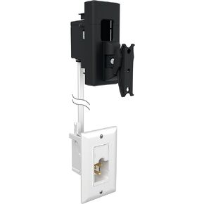 Sanus Speaker Wall Mount + Power Kit - Universal Speaker Mount Tilts, Swivels & Hides Cords Behind Wall w/ 10ft ETL Certified Cable - DIY Install Works w/Sonos Era 100 & Satellite Speakers up to 8lbs