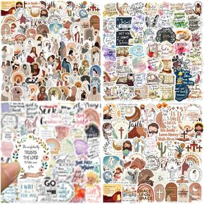 200pcs Inspirational Jesus Christian Stickers for Water Bottles, Waterproof Bible Verse Faith Stickers for Skateboard, Laptop, Bike, Hydroflask, Jesus Stickers for Adults