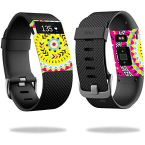 MightySkins Skin Compatible with Fitbit Charge HR Watch Cover wrap Sticker Skins Pink Aztec