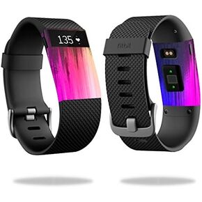 MightySkins Skin Compatible with Fitbit Charge HR Watch Cover wrap Sticker Skins Rainbow Wood