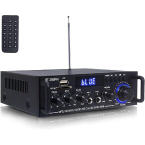 BT-298Pro مضخم صوت ستيريو مع بلوتوث 5.0، بحد أقصى 400 وات - 2.0 قناة مضخم صوت منزلي للكاريوكي ومكبرات صوت المسرح المنزلي، W/FM، USD، SD، RCA، Echo MIC في، جهاز التحكم عن بعد in Kuwait