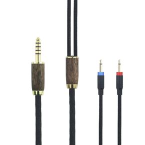 NewFantasia 4.4mm Balanced Cable 6N OCC Copper Silver Plated cable for Monolith M1060, M1060C, M565, M565, for AudioQuest NightHawk Headphone Walnut Wood Shell (2X 2.5mm Version)