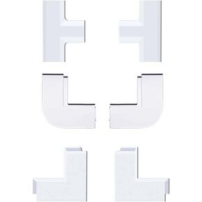 Connector Accessory Pack for Delamu Cable Concealer CC02, 2 Inside Elbows, 2 Outside Elbows, 2 T Connectors, for ASIN B07GPDT7PQ/ B08NJJPRP1