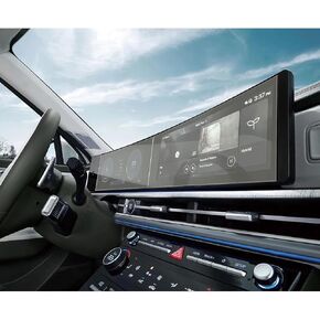 Elevantoo Tempered Glass Screen Protector designed for Hyundai Santa Fe Hybrid 2024, Dual 12.3 inch Instrument Cluster and Center Touchscreen - HD Clear/Anti Scratch