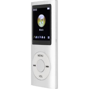MP4 Player, Portable Lossless MP3 MP4 Player Support Memory Cards Student Slim 1.8 Inch LCD Screen, Supports Sleep Shutdown, Kids Gifts (Silver)