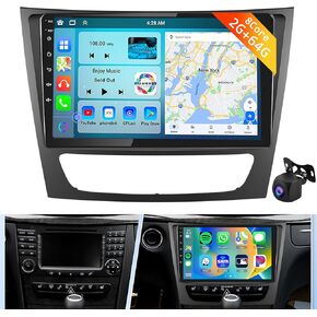 [8Core 2+64G]- for Mercedes Benz E Class W211 E200 CLS W219 2002-2009 Android Car Stereo with Wireless Carplay Android Auto, 9" IPS Car Radio with GPS WiFi DSP Audio Bluetooth SWC Backup Camera