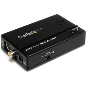 StarTech.com Composite and S-Video to VGA Video Scan Converter - composite to VGA - scan Converter - s-Video to VGA (VID2VGATV2) , Black