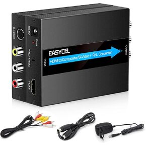 HDMI to S-Video RCA Converter, 1080P Input, Easy Installation, No Software Required
