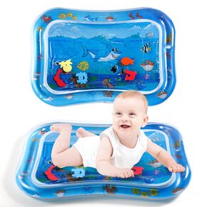 Baby Water Tummy Time Mat - Inflatable Infant Tummy Time Water Mat for Babies 3 6 9 12 Months,Baby Sensory Shark Water Playmat Ideas for Newborn Baby Boy Girl Christmas Birthday-26"x20"