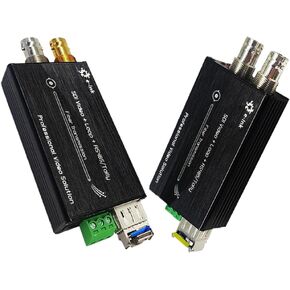Mini 3G SDI Fiber Extender 1080P 3G-SDI Over Fiber Converter Broadcast Level SDI Video Fiber Optic Converter Include SFP Module Single-Mode Single Fiber 20km with RS485 Tally Loop Output