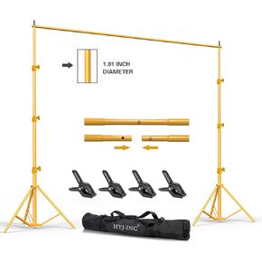 Backdrop Stand 10x8.5ft(WxH) Photo Studio Adjustable Background Stand Support Kit with Clamps, Carrying Bag for Photography Video Parties Wedding Events Decoration.