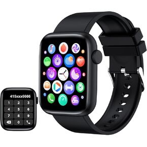 Smart Watch, 1.9" Full Touch Screen Smart Watch for Android & iOS Phones with Heart Rate & Blood Oxygen Monitor, 123 Sport Modes，Voice Assistant, Fitness Smart Watch for Women Men