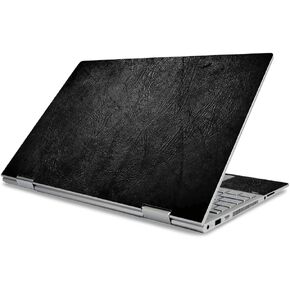 MightySkins Skin for HP Envy X360 15" (2019) - Black Leather | Protective, Durable, and Unique Vinyl Decal Wrap Cover | Easy to Apply, Remove, and Change Styles | Made in The USA