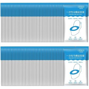 50x Disposable Toilet Seat Cover Travel Accessory, Elastic Mat Pads Cushion, Portable Waterproof for Hotel Public Restrooms