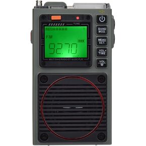 Radio, APP Control Bluetooth Speaker Support MicroSD Card, AM/FM/VHF/Shortwave/WB Receiver with NOAA Alerts and Wire Antenna, Rechargeable Digital Radios with Six Kinds of Backlit HRD787
