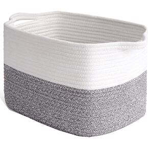2 Pack Rainbow Cotton Rope Baskets, 15''X10''X9'' Storage Basket with Handles, Toy Basket Bins, Gift Basket Empty, Blanket Basket, for Living Room, Bedroom, Laundry, Nursery.