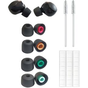 Silicone Replacement Ear Tips Compatible with Sony WF-1000XM5 Wireless Earbuds,Clean Kit with 2 Soft Brush and 1 Cleaning Putty, Anti-Slip Eartips,Fit in The Charging Case,(S/M/L),Black