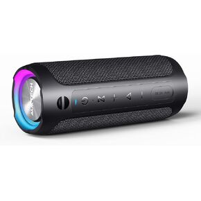 Bluetooth Speakers Wireless, Portable Speaker with 24W Loud Stereo Sound, Led Lights, 20H Playtime, IPX7 Waterproof Speaker for Outdoor, Home, Party, Beach, Shower