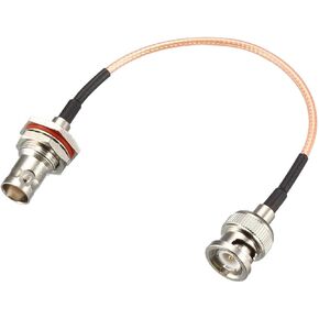 uxcell BNC Bulkhead Female to BNC Male RG316 RF Coaxial Extension Cable 50 Ohm 0.5 Feet for Video Signals,CCTV,DVR,Camera