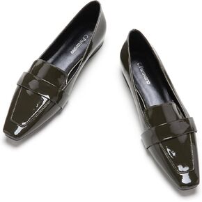 سي بارافانو لوفر للنساء | حذاء لوفر من الجلد بيني | الانزلاق على متعطل | أحذية لوفر نسائية | حذاء لوفر مسطح بمقدمة مربعة | حذاء لوفر مريح باللون الأخضر (أخضر، مقاس 8.5) in Kuwait