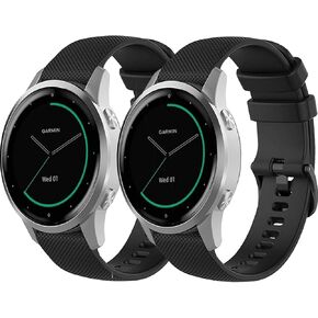 2 Pack Waterproof Wristband Compatible with Garmin Vivoactive 4S / Venu 3S / Venu 2S / Vivomove 3S, Quick Release 18mm Replacement Strap for Women Men