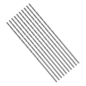 Long Twist Drill Bits, 1.5mm Cutting Diameter 0.06" Shank 1.38" Blade Length, High-Speed Steel Jobber Bit Set (Applications: for Metal Wood Plastic), 10-Pieces