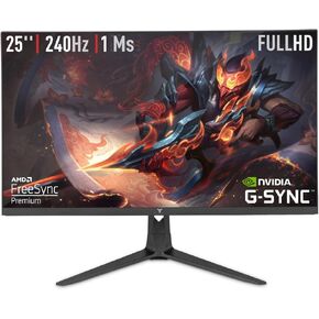 YEYIAN Avance 24 inch Gaming Monitor 240Hz, FHD 1080P Framless 25" PC Monitors 240Hz 1ms Flat VA Screen HDR 10, 2 HDMI & 1 DP Port, 92% sRGB Computer Monitor, Support Freesync and G-Sync, VESA Mount