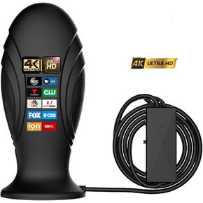 800+ Miles TV Antenna - Digital Antenna for TV Support 8K 4K 1080p Antenna TV Digital HD Indoor -TV Antenna for Smart TV and All Older TV's -Signal Booster 10FT Coax HDTV Cable [2024 Model]