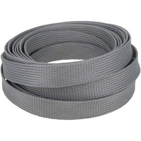 Othmro 16.4ft Length Expandable PET Flexible Braided Cable Sleeves 0.62in Width Wire Loom Sleeving and Organizers Flexible Wire Mesh Sleeves for TV Audio PC Computer Cords from Pet Chewing Grey