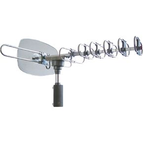 Supersonic SC-609 360 درجة HDTV هوائي دوار رقمي مضخم بمحرك، صورة واضحة تمامًا وجودة صوت، نطاق 120 ميل، اتصال تلفزيون مزدوج، بث تلفزيوني رقمي وتناظري محلي مجاني