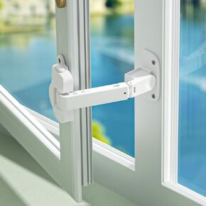 SAFELON 2 قطعة قفل نافذة قابل للتعديل، نافذة قفل للأطفال، مقيدات نافذة سلامة الطفل، قفل أمان نافذة مقاوم للأطفال للأطفال والحيوانات الأليفة (أبيض) in Kuwait