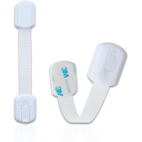 Cabinet Locks Provide Effective Baby Proofing - No Screws and Magnets Required Multi-purpose Suitable for Furniture Ovens Drawers Kitchens Toilet Seats (A - White, 2 pieces (1set))